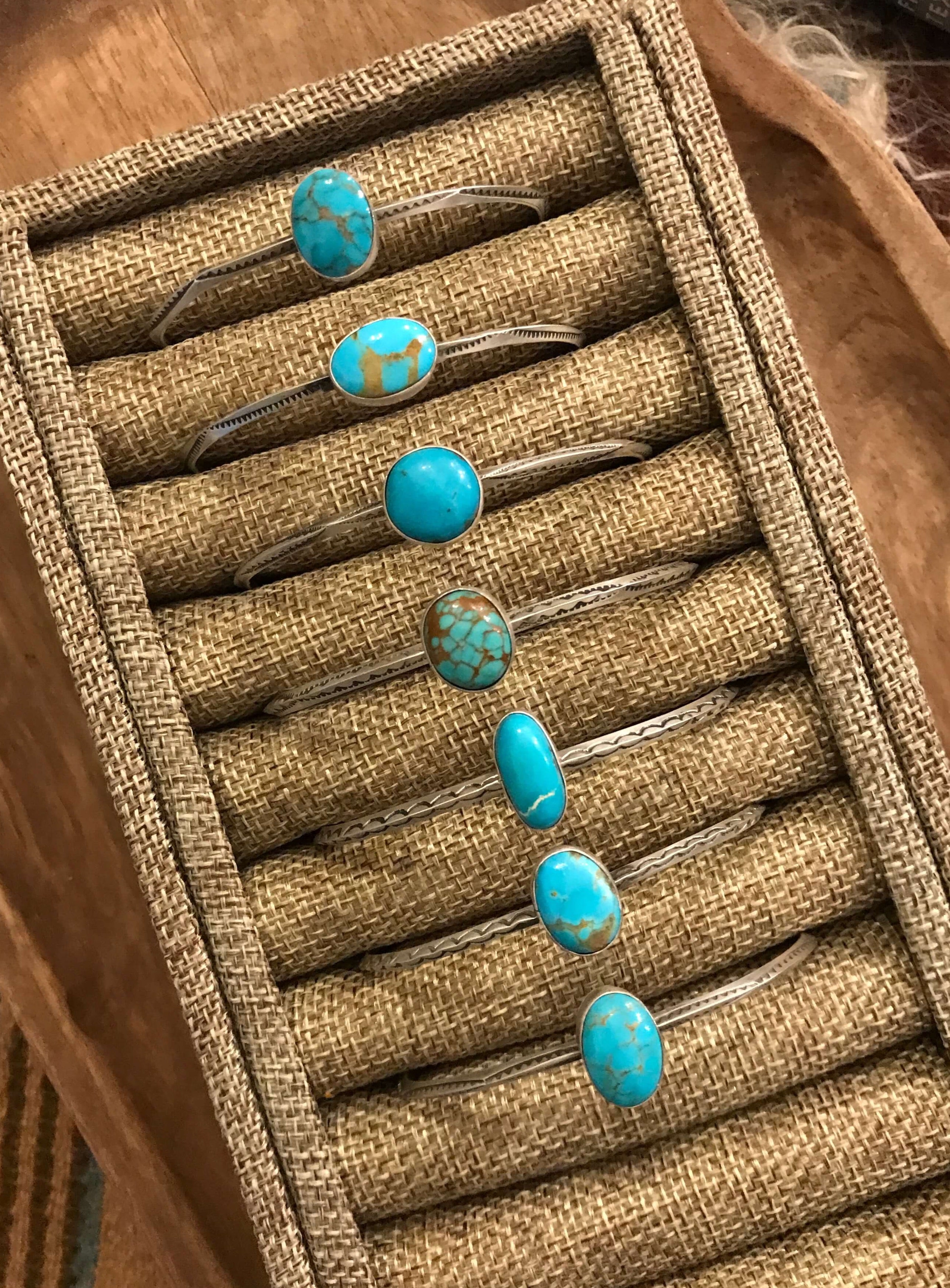 The Weaver Turquoise Cuffs-Bracelets & Cuffs-Calli Co., Turquoise and Silver Jewelry, Native American Handmade, Zuni Tribe, Navajo Tribe, Brock Texas