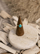 The Bordeaux 14k and Turquoise Ring 7, Sz 7-Rings-Calli Co., Turquoise and Silver Jewelry, Native American Handmade, Zuni Tribe, Navajo Tribe, Brock Texas