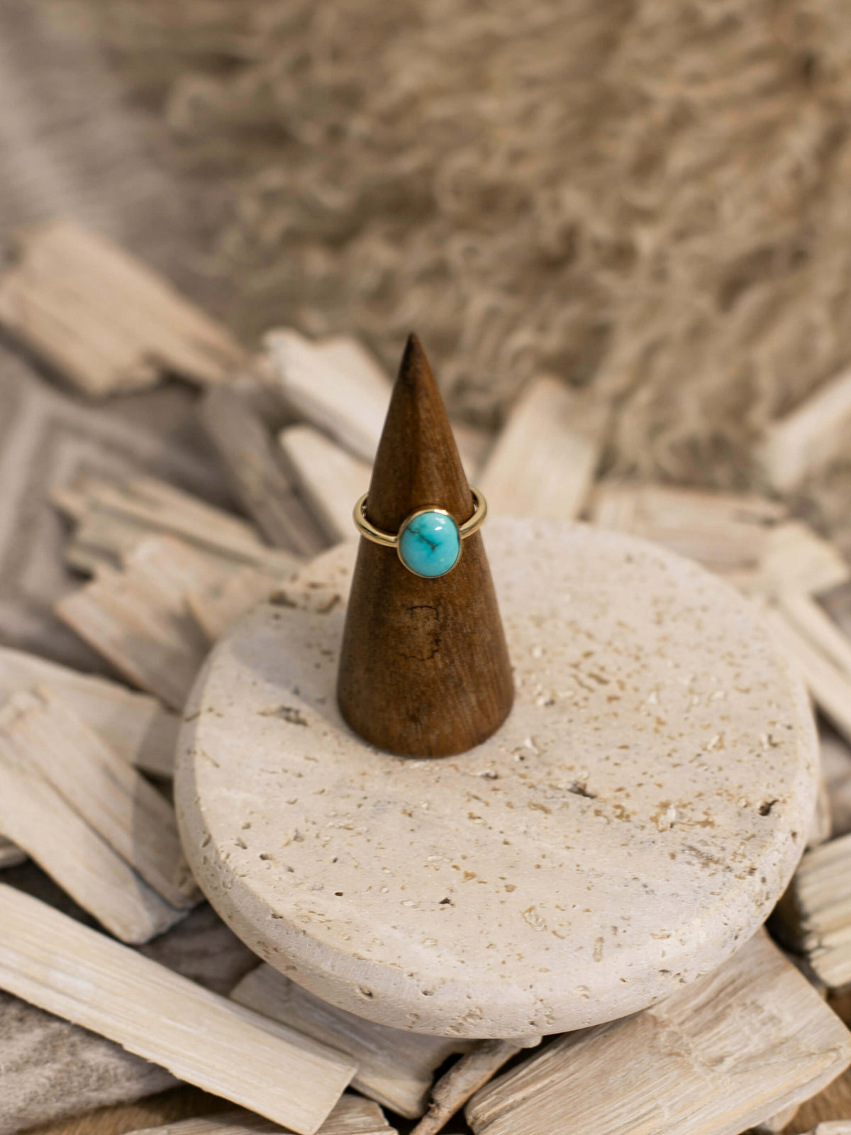 The Bordeaux 14k and Turquoise Ring 7, Sz 7-Rings-Calli Co., Turquoise and Silver Jewelry, Native American Handmade, Zuni Tribe, Navajo Tribe, Brock Texas