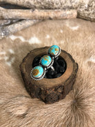 The 3 Stone Adjustable Ring, 12-Rings-Calli Co., Turquoise and Silver Jewelry, Native American Handmade, Zuni Tribe, Navajo Tribe, Brock Texas