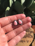 The Pink Conch Studs, 4-Earrings-Calli Co., Turquoise and Silver Jewelry, Native American Handmade, Zuni Tribe, Navajo Tribe, Brock Texas