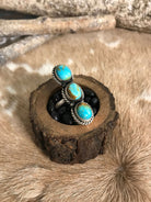 The 3 Stone Adjustable Ring, 15-Rings-Calli Co., Turquoise and Silver Jewelry, Native American Handmade, Zuni Tribe, Navajo Tribe, Brock Texas
