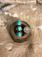 The 3 Stone Adjustable Ring, 15-Rings-Calli Co., Turquoise and Silver Jewelry, Native American Handmade, Zuni Tribe, Navajo Tribe, Brock Texas