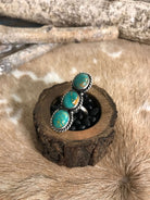 The 3 Stone Adjustable Ring, 16 xx-Rings-Calli Co., Turquoise and Silver Jewelry, Native American Handmade, Zuni Tribe, Navajo Tribe, Brock Texas