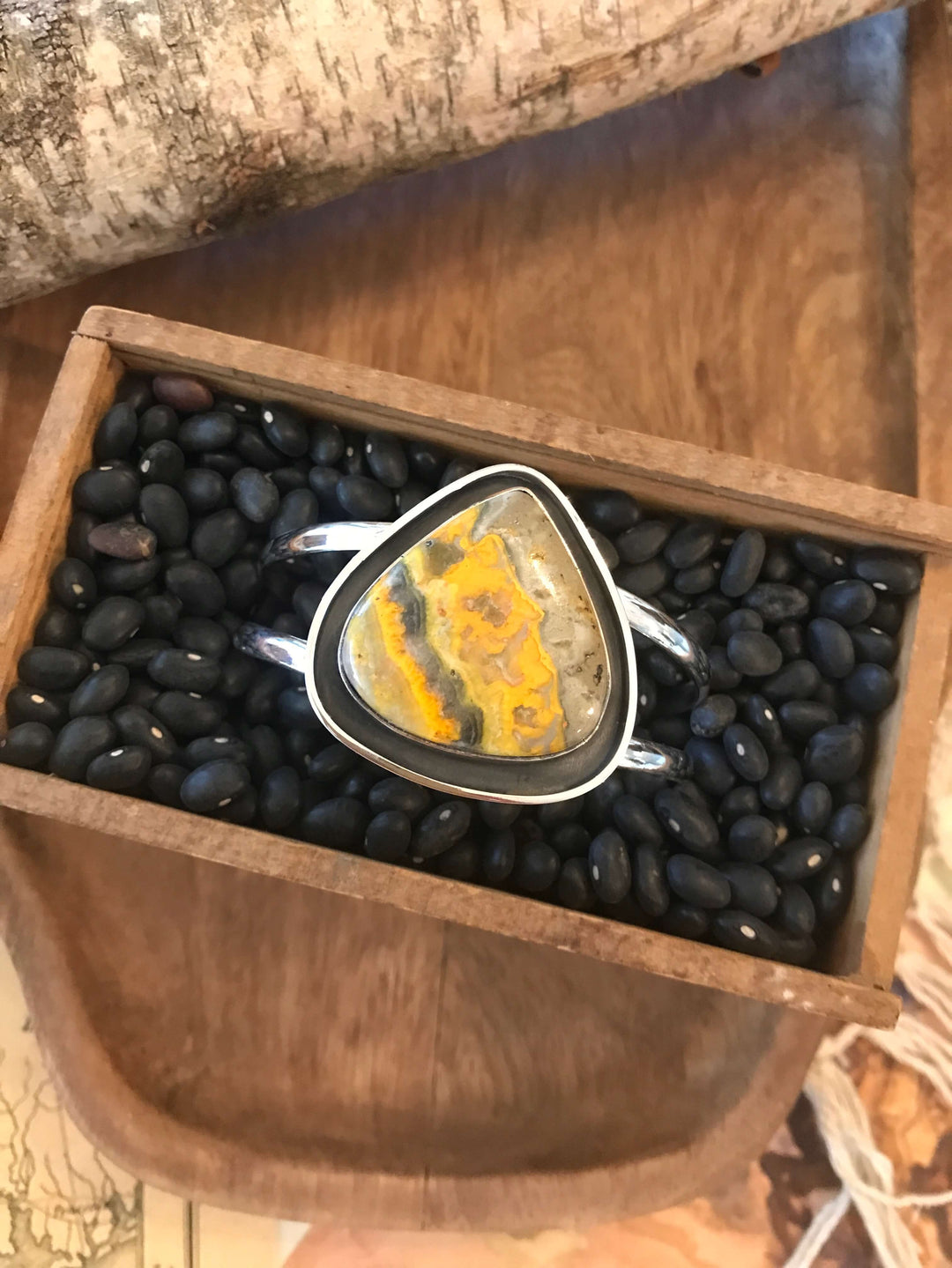 The Walker Bumblebee Cuff, 3-Bracelets & Cuffs-Calli Co., Turquoise and Silver Jewelry, Native American Handmade, Zuni Tribe, Navajo Tribe, Brock Texas
