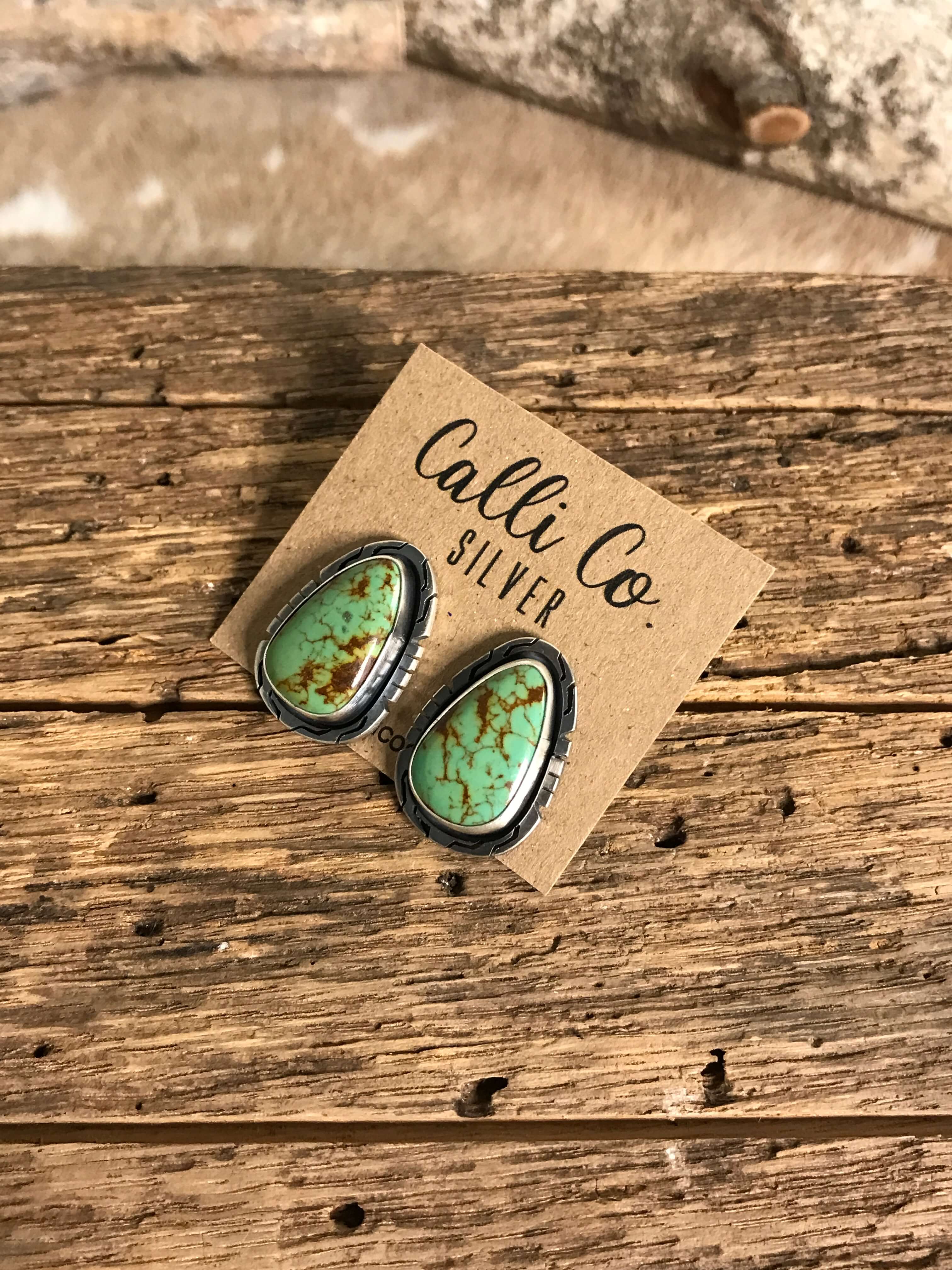 The Turquoise Studs, 41-Earrings-Calli Co., Turquoise and Silver Jewelry, Native American Handmade, Zuni Tribe, Navajo Tribe, Brock Texas