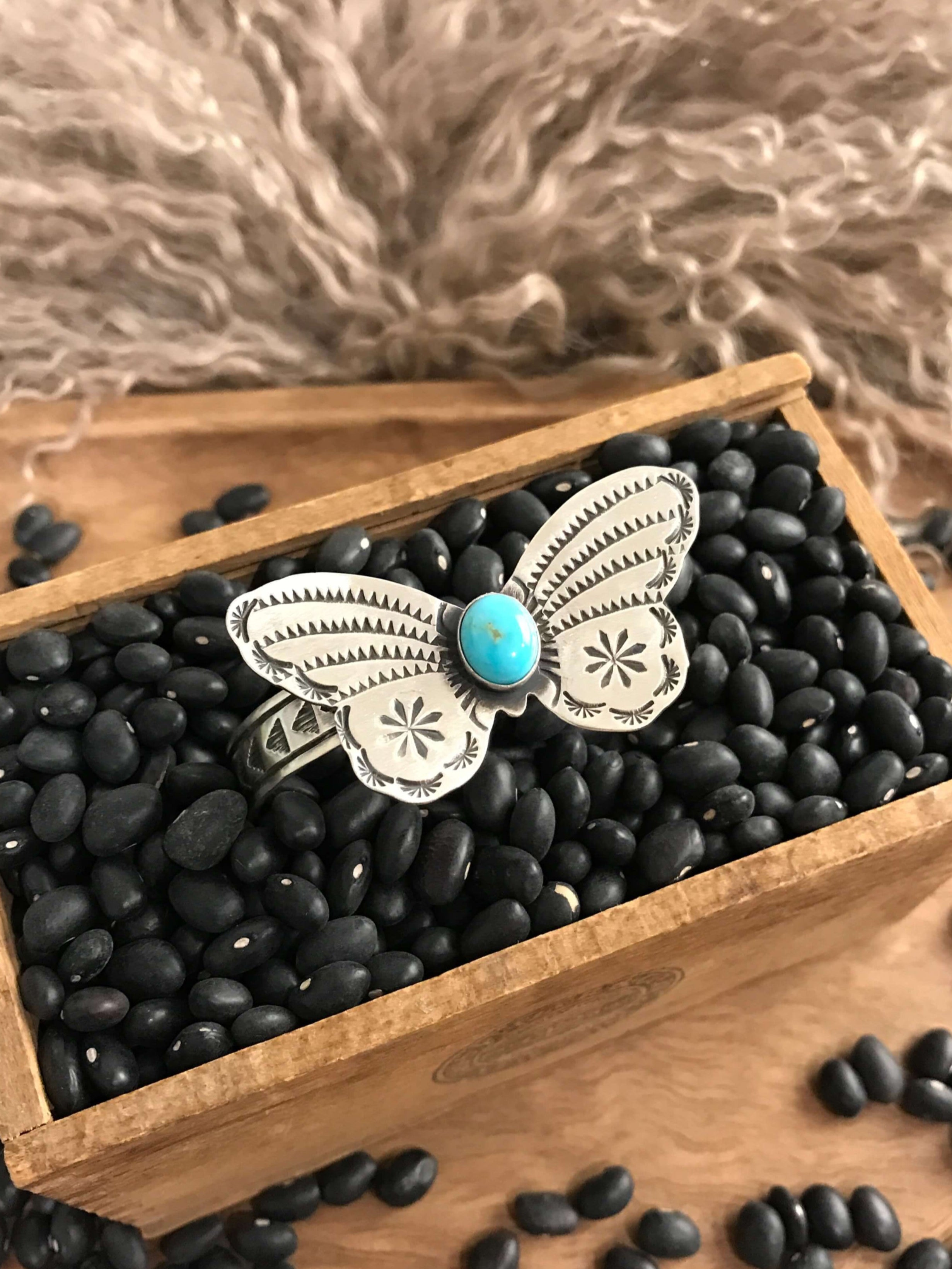 Biggest Craziest Native American Butterfly Turquoise Bracelet