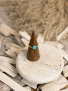 The Paris 14k and Turquoise Ring 4, Sz 8-Rings-Calli Co., Turquoise and Silver Jewelry, Native American Handmade, Zuni Tribe, Navajo Tribe, Brock Texas