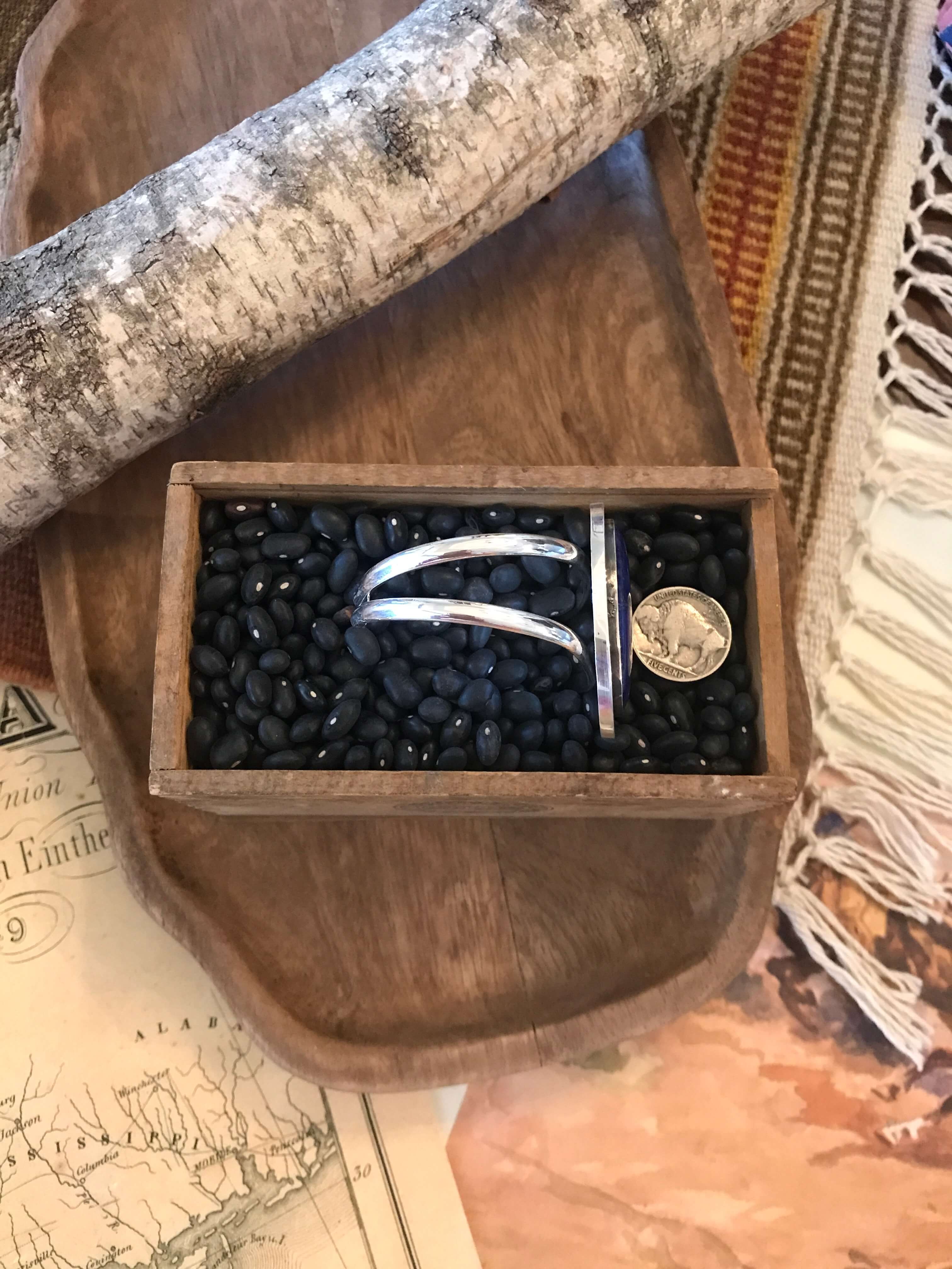 The Walker Lapis Cuff, 5-Bracelets & Cuffs-Calli Co., Turquoise and Silver Jewelry, Native American Handmade, Zuni Tribe, Navajo Tribe, Brock Texas