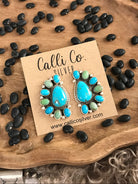 The Arena Cluster Earrings, 1-Earrings-Calli Co., Turquoise and Silver Jewelry, Native American Handmade, Zuni Tribe, Navajo Tribe, Brock Texas