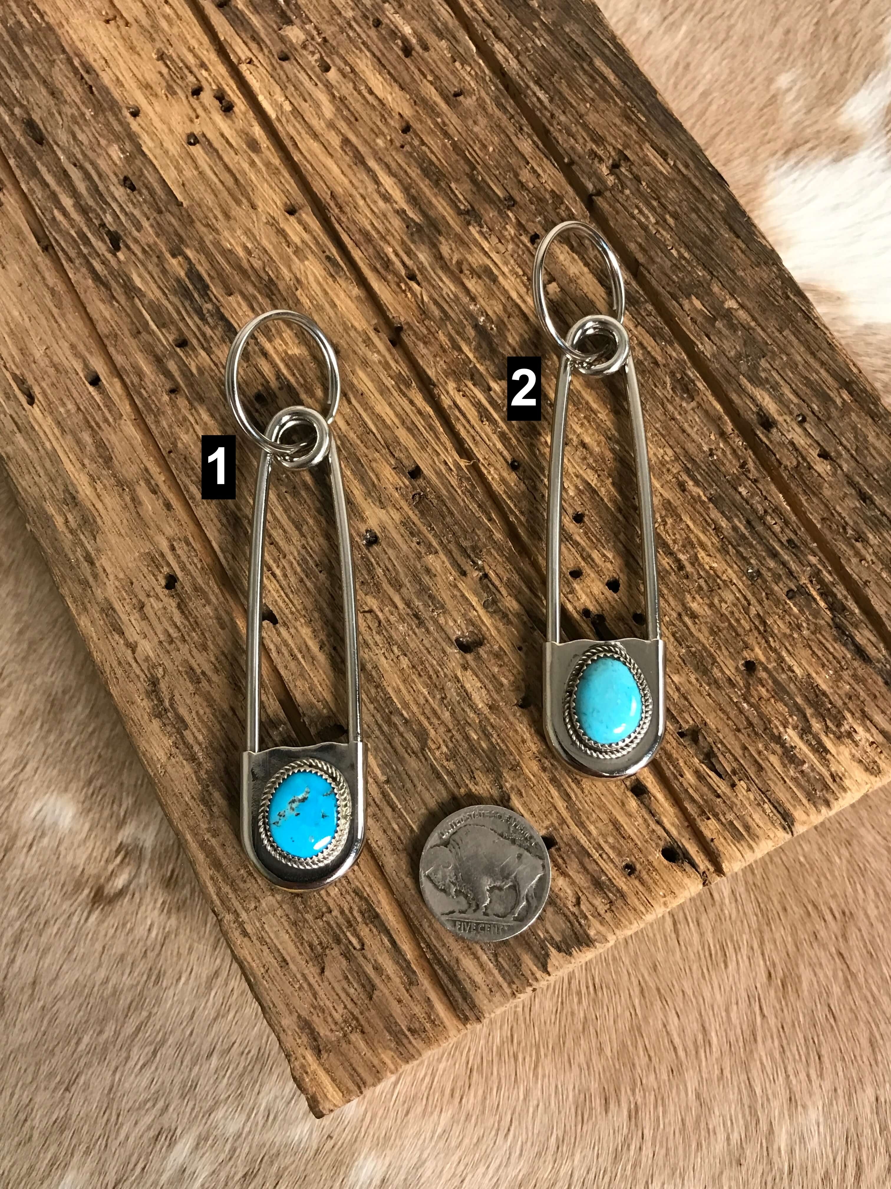 The Turquoise Paperclip Keychain-Miscellaneous-Calli Co., Turquoise and Silver Jewelry, Native American Handmade, Zuni Tribe, Navajo Tribe, Brock Texas
