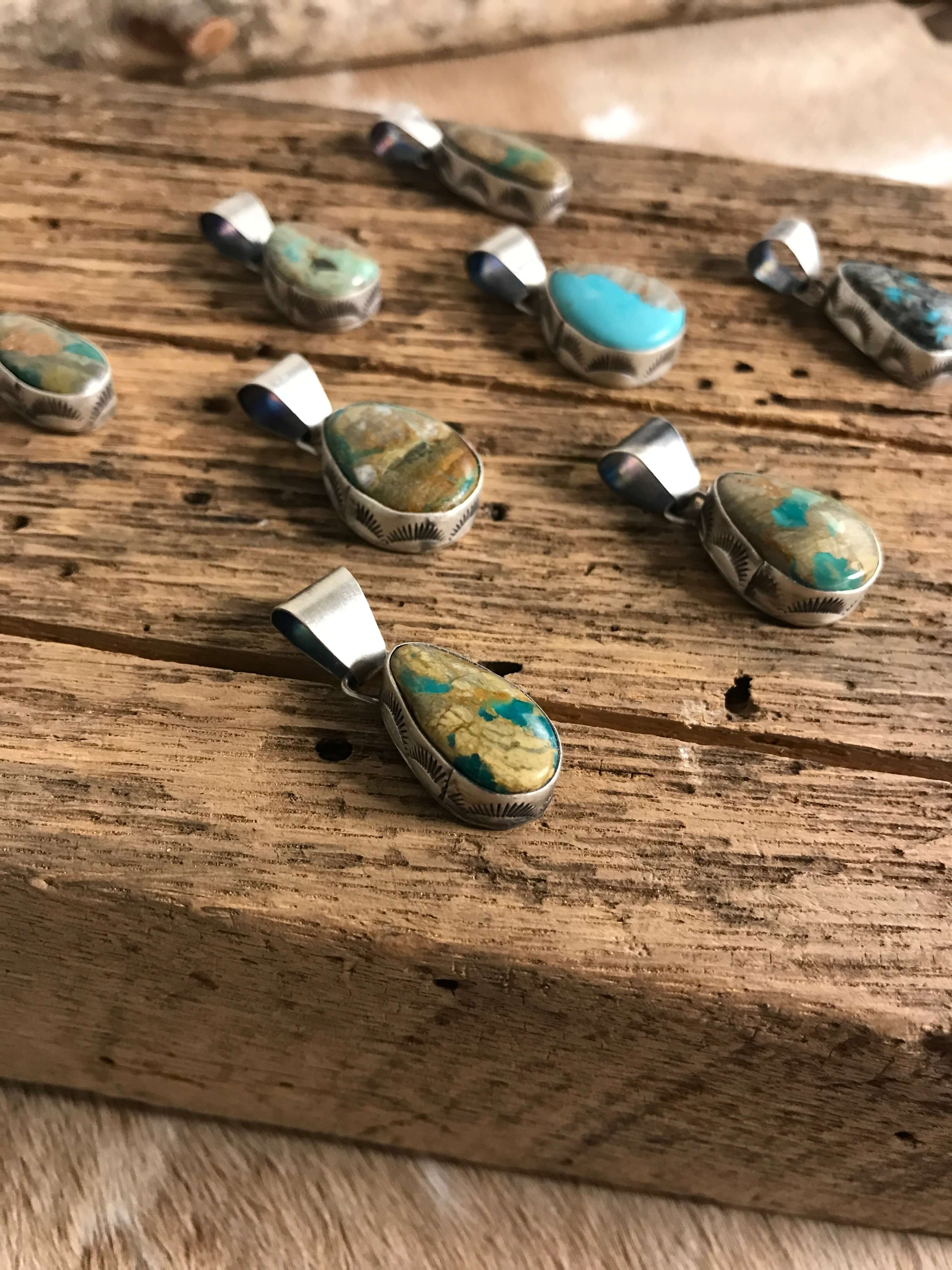 The Neiko Pendants-Pendants-Calli Co., Turquoise and Silver Jewelry, Native American Handmade, Zuni Tribe, Navajo Tribe, Brock Texas