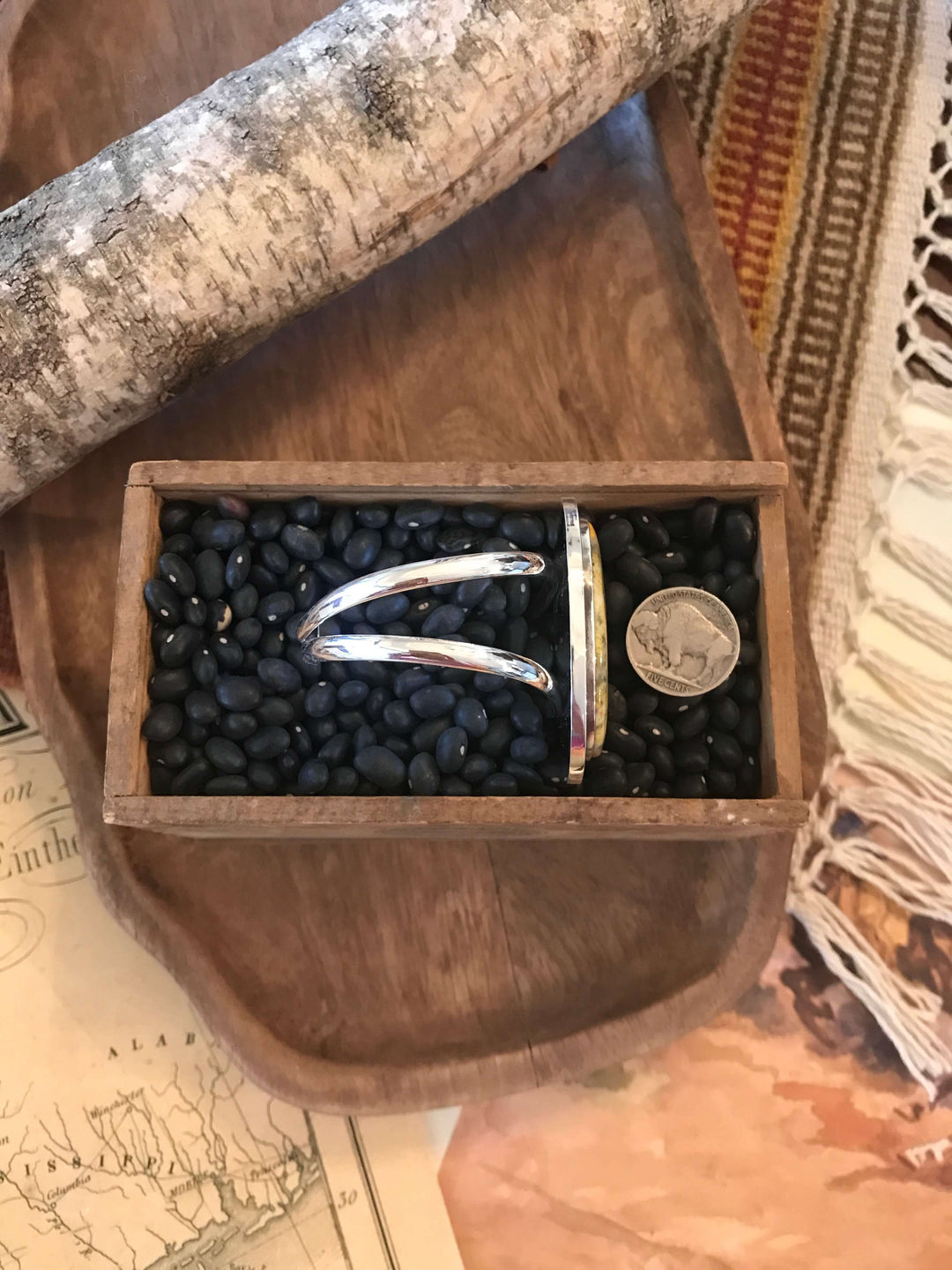 The Walker Bumblebee Cuff, 4-Bracelets & Cuffs-Calli Co., Turquoise and Silver Jewelry, Native American Handmade, Zuni Tribe, Navajo Tribe, Brock Texas