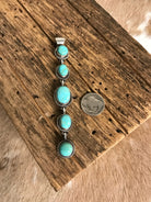 The Durango 5 Stone Lariat Pendant, 1-Necklaces-Calli Co., Turquoise and Silver Jewelry, Native American Handmade, Zuni Tribe, Navajo Tribe, Brock Texas