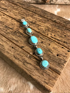 The Durango 5 Stone Lariat Pendant, 3-Necklaces-Calli Co., Turquoise and Silver Jewelry, Native American Handmade, Zuni Tribe, Navajo Tribe, Brock Texas