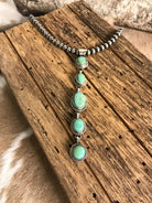 The Durango 5 Stone Lariat Pendant, 4-Necklaces-Calli Co., Turquoise and Silver Jewelry, Native American Handmade, Zuni Tribe, Navajo Tribe, Brock Texas