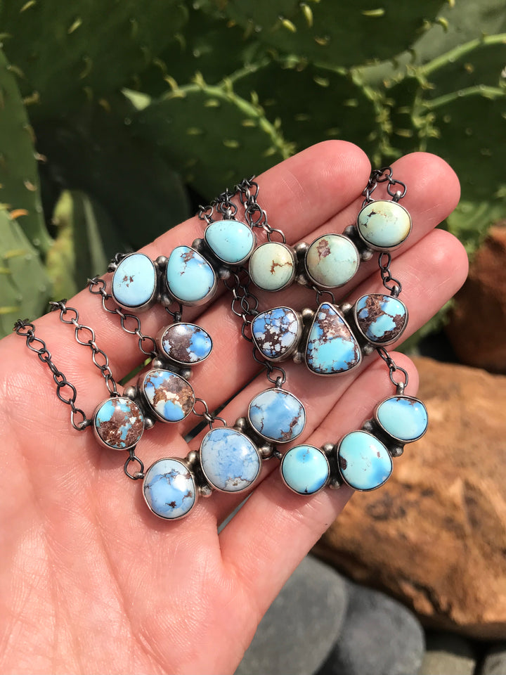 The Golden Hills 3 Stone Necklaces Calli Co. Silver