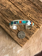 The Wolfforth Inlay Cuff-Bracelets & Cuffs-Calli Co., Turquoise and Silver Jewelry, Native American Handmade, Zuni Tribe, Navajo Tribe, Brock Texas