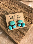 The Tempe Turquoise Cluster Earrings, 12-Earrings-Calli Co., Turquoise and Silver Jewelry, Native American Handmade, Zuni Tribe, Navajo Tribe, Brock Texas