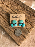The Tempe Turquoise Cluster Earrings, 12-Earrings-Calli Co., Turquoise and Silver Jewelry, Native American Handmade, Zuni Tribe, Navajo Tribe, Brock Texas