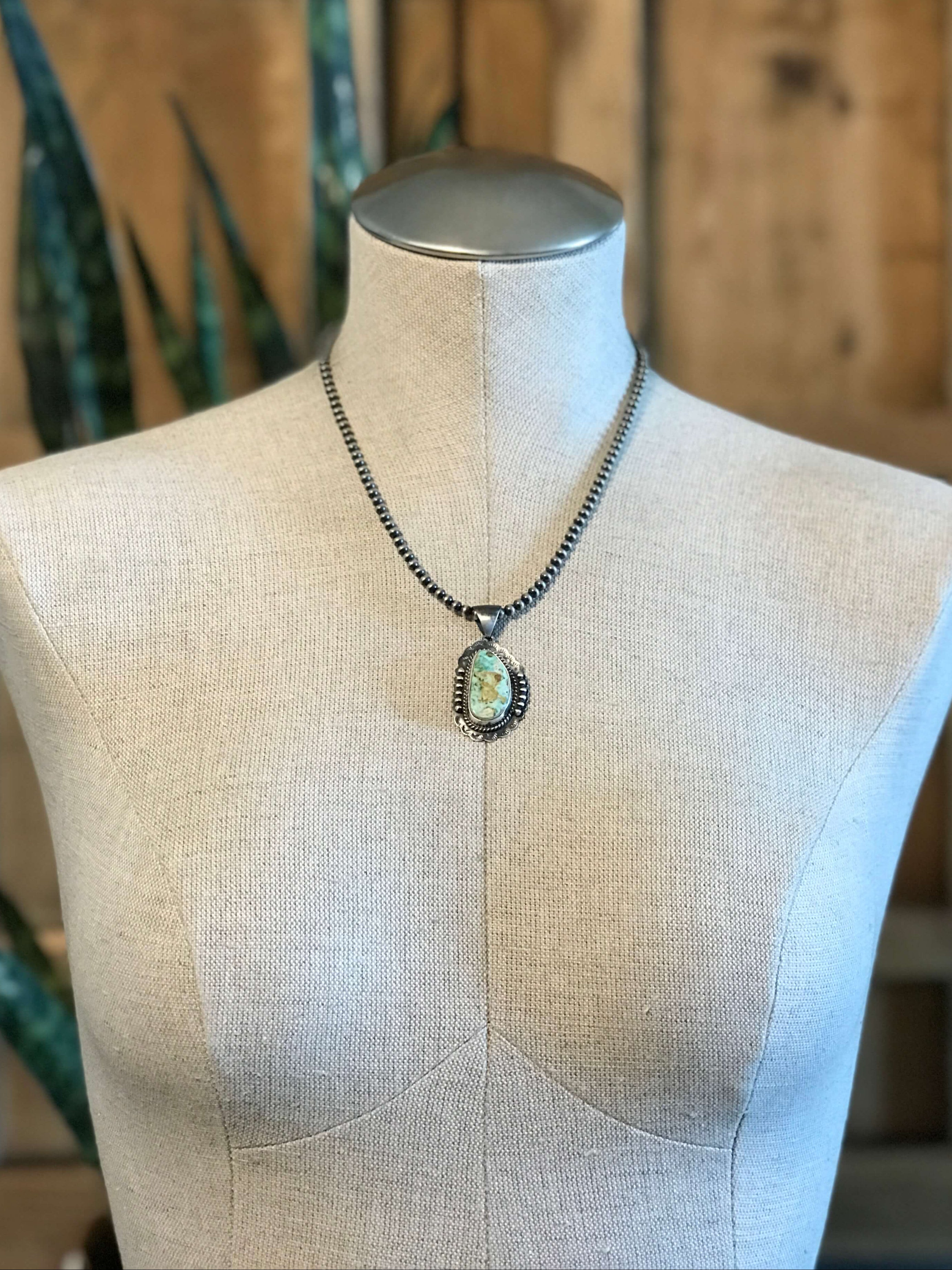 The Wilcox Turquoise Pendant, 3-Pendants-Calli Co., Turquoise and Silver Jewelry, Native American Handmade, Zuni Tribe, Navajo Tribe, Brock Texas