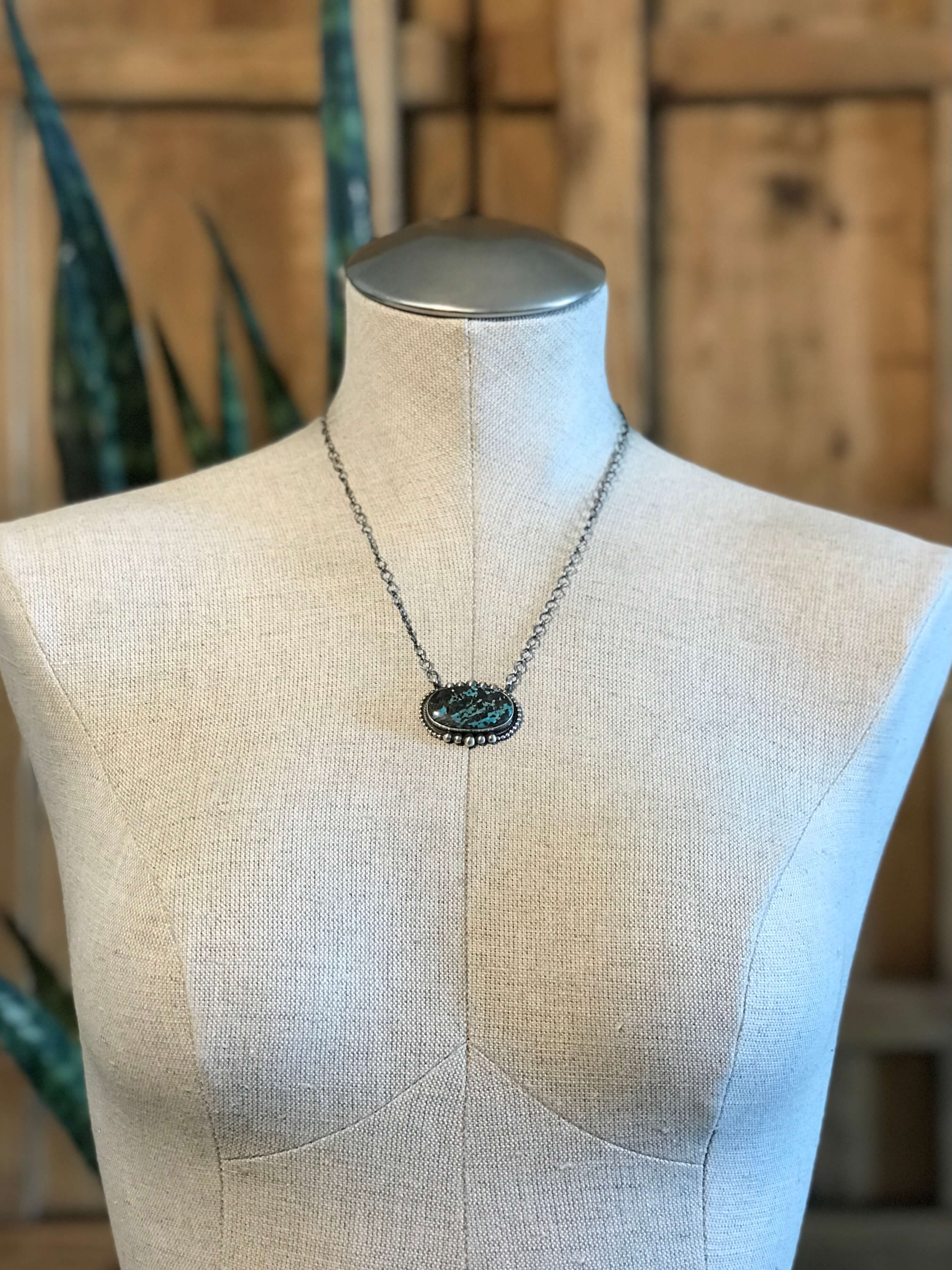 The Ballena Necklace in Turquoise, 3-Necklaces-Calli Co., Turquoise and Silver Jewelry, Native American Handmade, Zuni Tribe, Navajo Tribe, Brock Texas