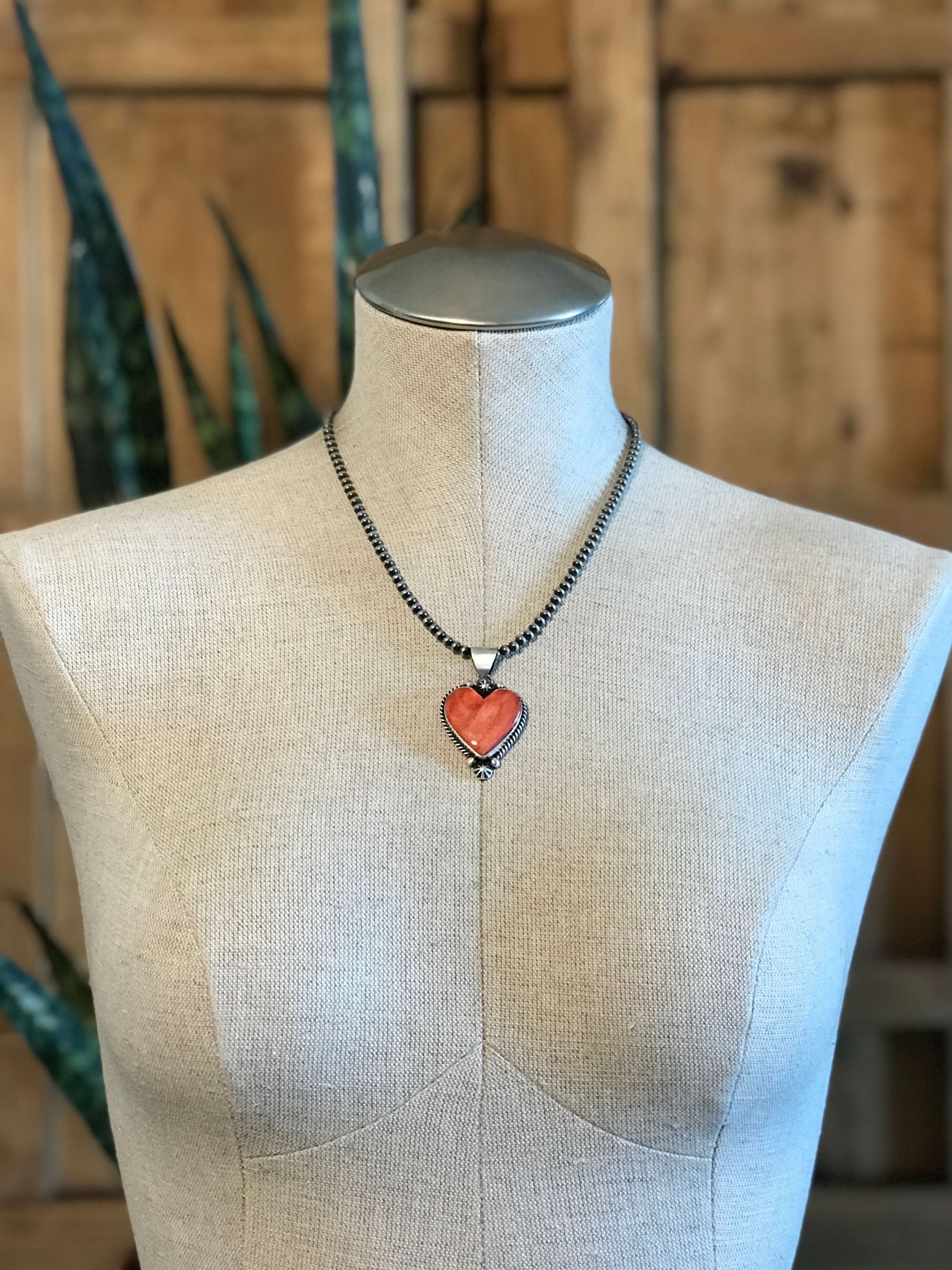 The Zillah Heart Pendants in Spiny-Pendants-Calli Co., Turquoise and Silver Jewelry, Native American Handmade, Zuni Tribe, Navajo Tribe, Brock Texas