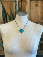 The Zebeck Turquoise Heart Necklaces-Necklaces-Calli Co., Turquoise and Silver Jewelry, Native American Handmade, Zuni Tribe, Navajo Tribe, Brock Texas