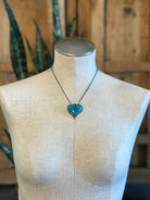 The Zebeck Turquoise Heart Necklaces-Necklaces-Calli Co., Turquoise and Silver Jewelry, Native American Handmade, Zuni Tribe, Navajo Tribe, Brock Texas