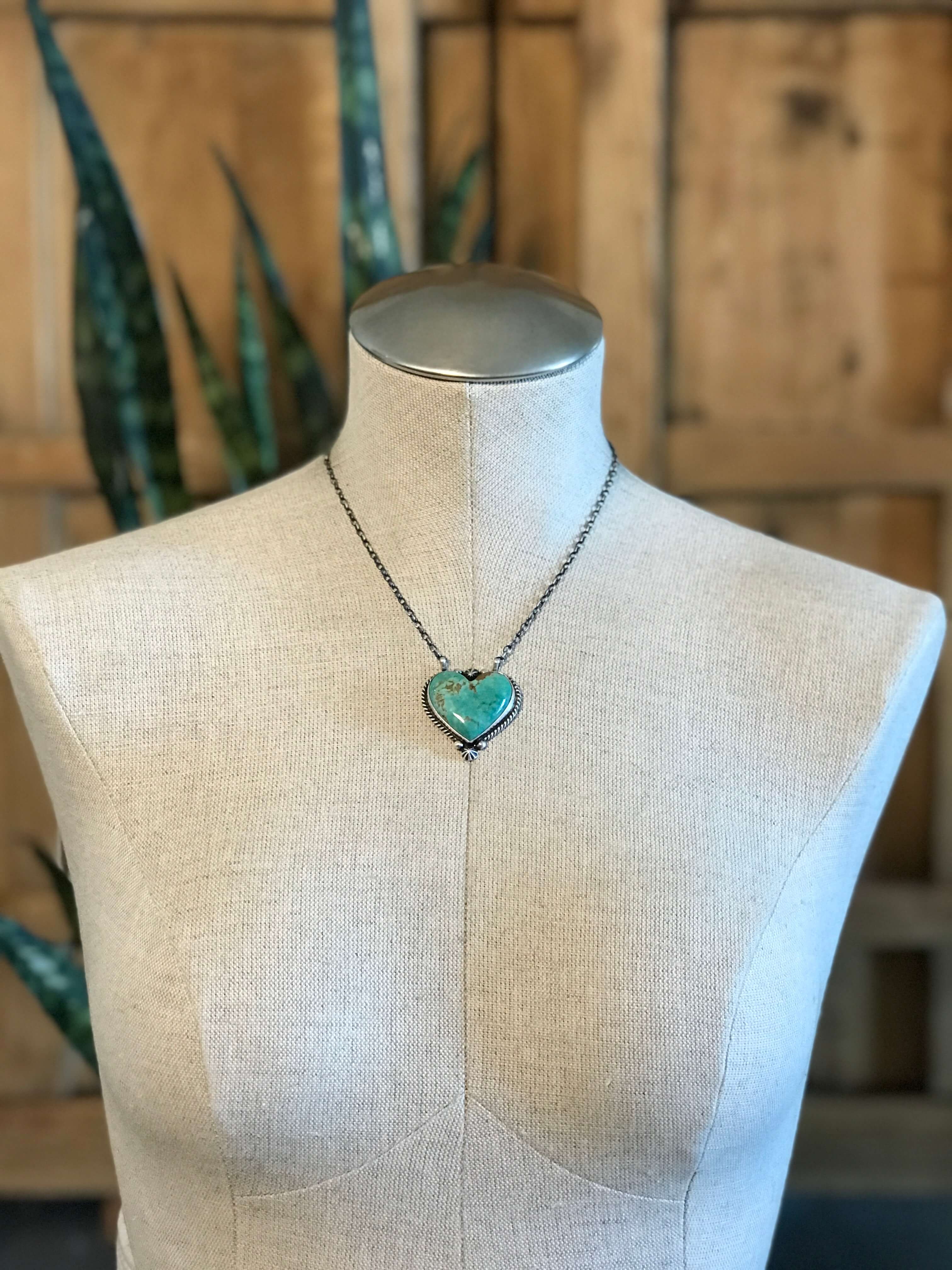The Zebeck Turquoise Heart Necklaces-Necklaces-Calli Co., Turquoise and Silver Jewelry, Native American Handmade, Zuni Tribe, Navajo Tribe, Brock Texas