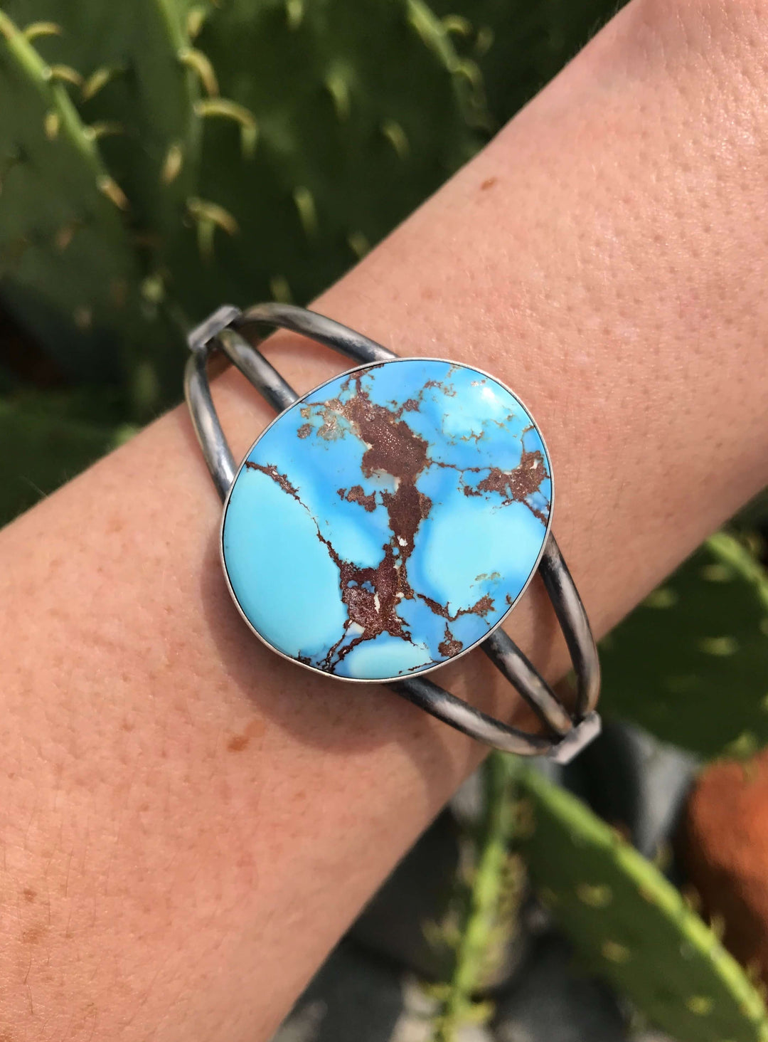 The Coolidge Golden Hills Cuff-Bracelets & Cuffs-Calli Co., Turquoise and Silver Jewelry, Native American Handmade, Zuni Tribe, Navajo Tribe, Brock Texas
