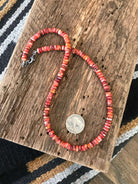 The Drover Necklace in Red Spiny-Necklaces-Calli Co., Turquoise and Silver Jewelry, Native American Handmade, Zuni Tribe, Navajo Tribe, Brock Texas