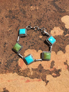 The Kingman Link Bracelet, 4-Bracelets & Cuffs-Calli Co., Turquoise and Silver Jewelry, Native American Handmade, Zuni Tribe, Navajo Tribe, Brock Texas