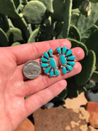 The Woodson Turquoise Cluster Earrings, 3-Earrings-Calli Co., Turquoise and Silver Jewelry, Native American Handmade, Zuni Tribe, Navajo Tribe, Brock Texas