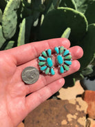 The Woodson Turquoise Cluster Earrings, 4-Earrings-Calli Co., Turquoise and Silver Jewelry, Native American Handmade, Zuni Tribe, Navajo Tribe, Brock Texas