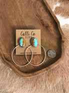 The Keystone Hoop Earrings, 48-Earrings-Calli Co., Turquoise and Silver Jewelry, Native American Handmade, Zuni Tribe, Navajo Tribe, Brock Texas