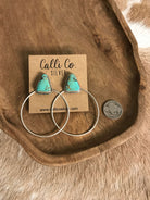 The Keystone Hoop Earrings, 50-Earrings-Calli Co., Turquoise and Silver Jewelry, Native American Handmade, Zuni Tribe, Navajo Tribe, Brock Texas