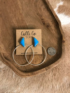 The Keystone Hoop Earrings, 51-Earrings-Calli Co., Turquoise and Silver Jewelry, Native American Handmade, Zuni Tribe, Navajo Tribe, Brock Texas