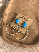 The Keystone Hoop Earrings, 51-Earrings-Calli Co., Turquoise and Silver Jewelry, Native American Handmade, Zuni Tribe, Navajo Tribe, Brock Texas