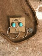The Keystone Hoop Earrings, 52-Earrings-Calli Co., Turquoise and Silver Jewelry, Native American Handmade, Zuni Tribe, Navajo Tribe, Brock Texas