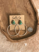 The Keystone Hoop Earrings, 53-Earrings-Calli Co., Turquoise and Silver Jewelry, Native American Handmade, Zuni Tribe, Navajo Tribe, Brock Texas