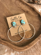 The Keystone Hoop Earrings, 56 xx-Earrings-Calli Co., Turquoise and Silver Jewelry, Native American Handmade, Zuni Tribe, Navajo Tribe, Brock Texas