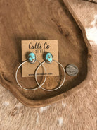 The Keystone Hoop Earrings, 56 xx-Earrings-Calli Co., Turquoise and Silver Jewelry, Native American Handmade, Zuni Tribe, Navajo Tribe, Brock Texas