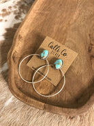 The Keystone Hoop Earrings, 56 xx-Earrings-Calli Co., Turquoise and Silver Jewelry, Native American Handmade, Zuni Tribe, Navajo Tribe, Brock Texas