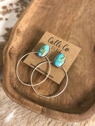 The Keystone Hoop Earrings, 58-Earrings-Calli Co., Turquoise and Silver Jewelry, Native American Handmade, Zuni Tribe, Navajo Tribe, Brock Texas