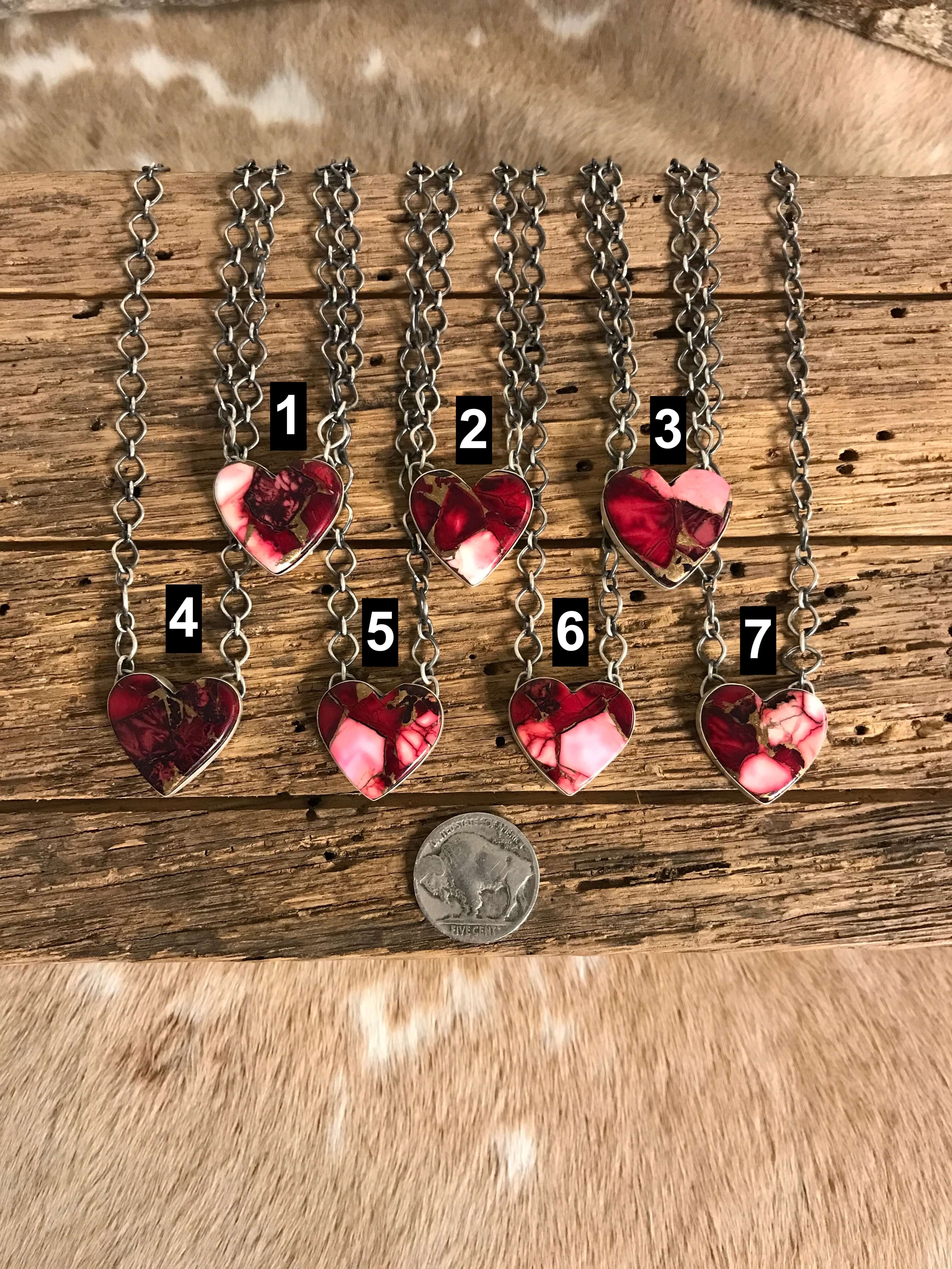 The Laramie Heart Necklaces-Necklaces-Calli Co., Turquoise and Silver Jewelry, Native American Handmade, Zuni Tribe, Navajo Tribe, Brock Texas