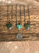 The Seneca Turquoise Heart Necklaces-Necklaces-Calli Co., Turquoise and Silver Jewelry, Native American Handmade, Zuni Tribe, Navajo Tribe, Brock Texas
