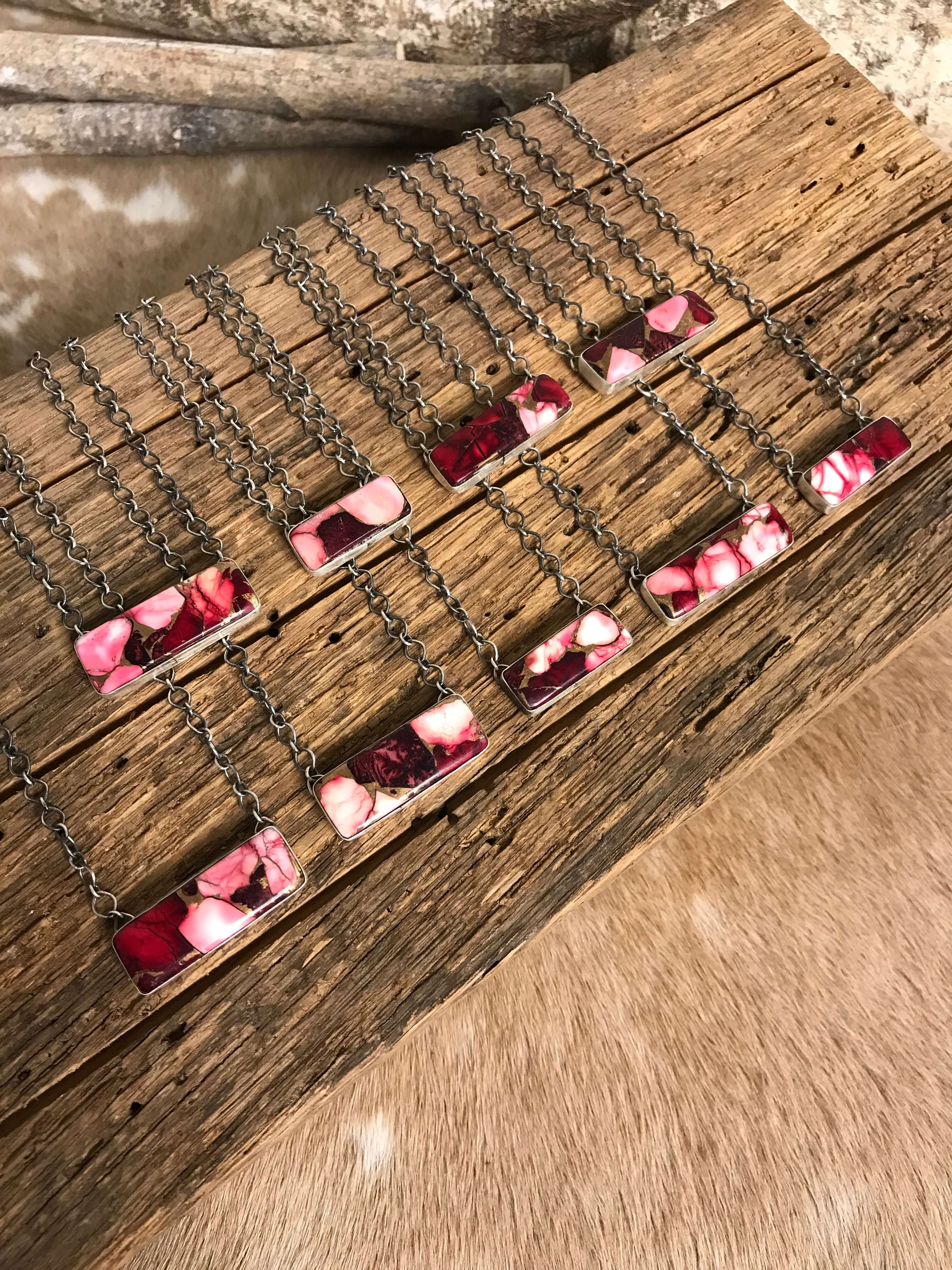 The Monaca Dahlia Rose Necklaces-Necklaces-Calli Co., Turquoise and Silver Jewelry, Native American Handmade, Zuni Tribe, Navajo Tribe, Brock Texas