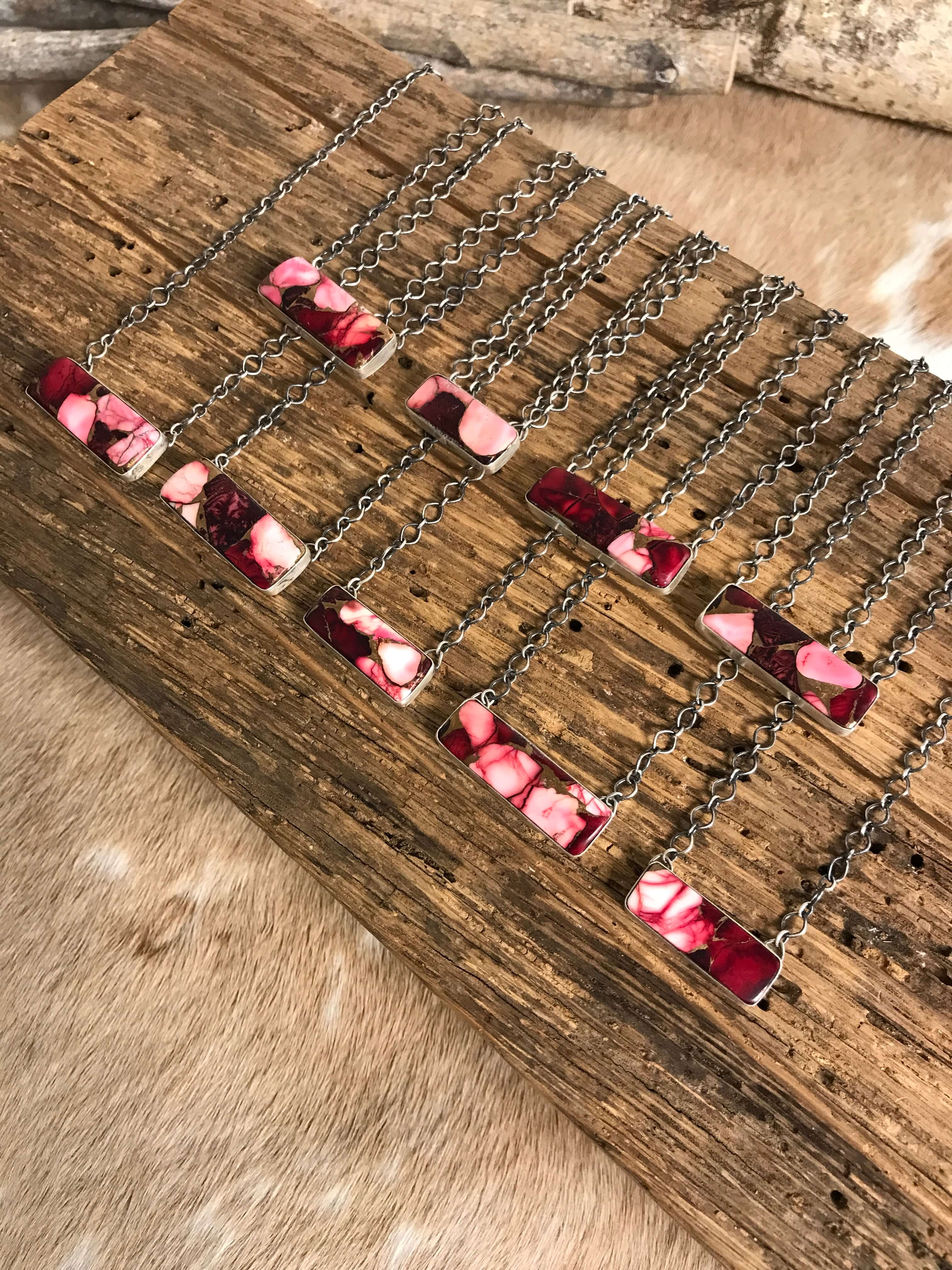 The Monaca Dahlia Rose Necklaces-Necklaces-Calli Co., Turquoise and Silver Jewelry, Native American Handmade, Zuni Tribe, Navajo Tribe, Brock Texas