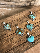The Loveland Heart Pendants-Pendants-Calli Co., Turquoise and Silver Jewelry, Native American Handmade, Zuni Tribe, Navajo Tribe, Brock Texas